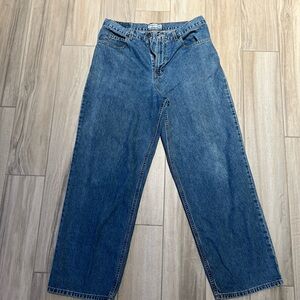Old Navy Jeans Men's 34*32 Blue Loose Wide Leg Denim. White Wash. Retro Jeans 90